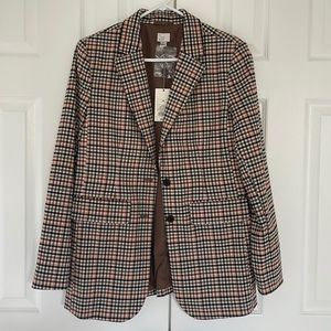 NWT - Brown/Plaid Blazer
